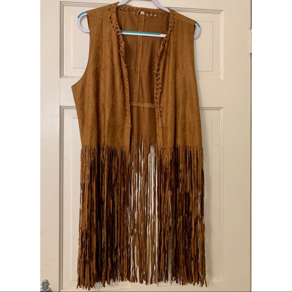Boho Fringe Vest NWOT